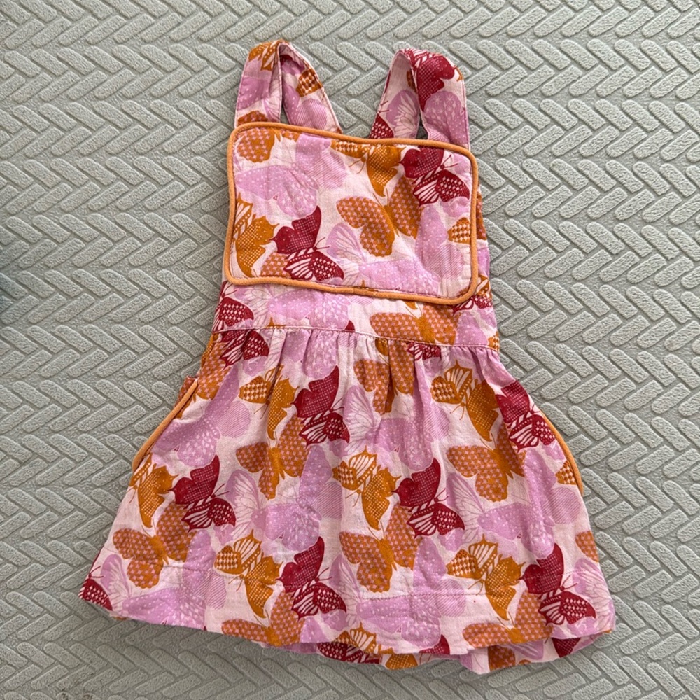 EUC Kate Quinn piped pinafore mod butterfly dress- 12-18 month
